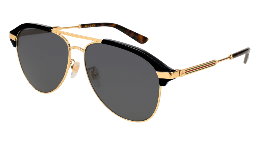 GUCCI GG0288SA AVIATOR Sunglasses For Men  GG0288SA-001 BLACK GOLD / GREY GOLD 60-14-150
