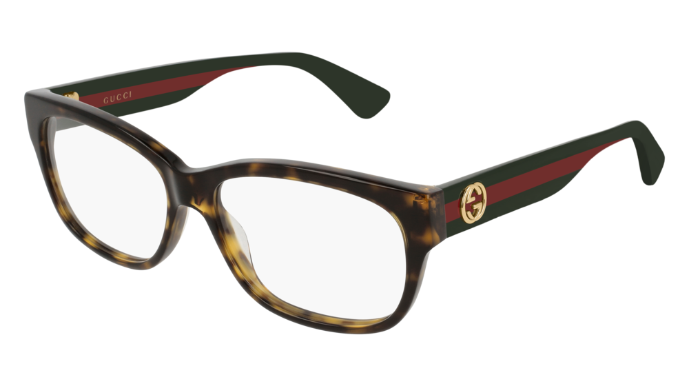 GUCCI GG0278O RECTANGULAR / SQUARE Eyeglasses For Women  GG0278O-012 HAVANA MULTICOLOR / TRANSPARENT DARK 55-15-145