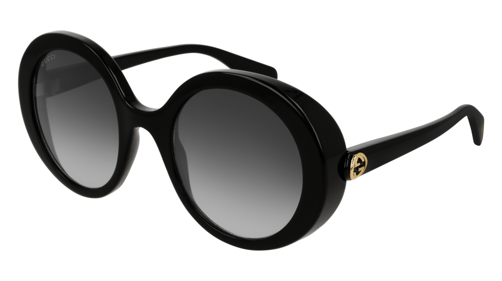 GUCCI GG0367S ROUND / OVAL Sunglasses For Women  GG0367S-001 BLACK BLACK / GREY SHINY 53-24-135