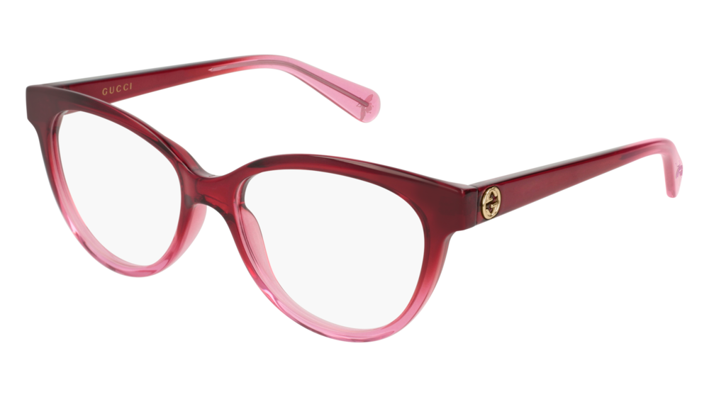 GUCCI GG0373O CAT EYE Eyeglasses For Women  GG0373O-005 RED RED / TRANSPARENT FUCHSIA 52-16-140