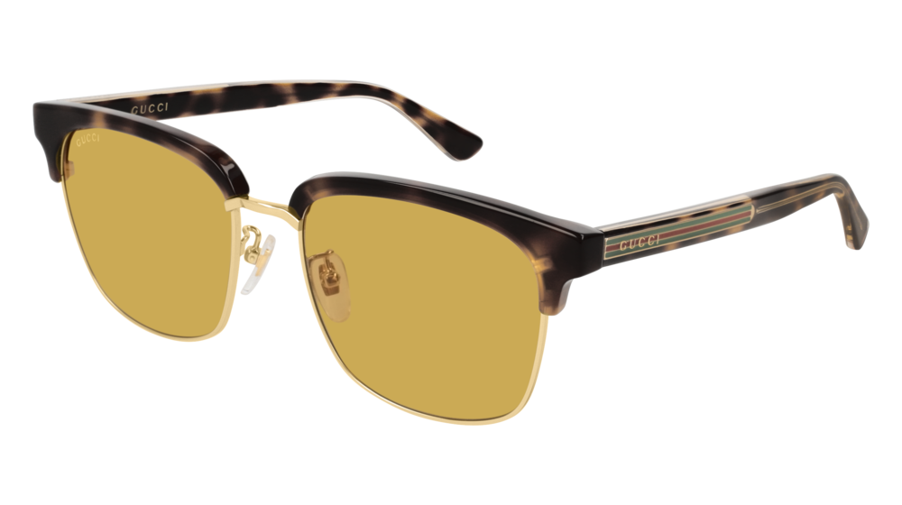 GUCCI GG0382S RECTANGULAR / SQUARE Sunglasses For Men  GG0382S-004 HAVANA HAVANA / BROWN GOLD 56-18-145