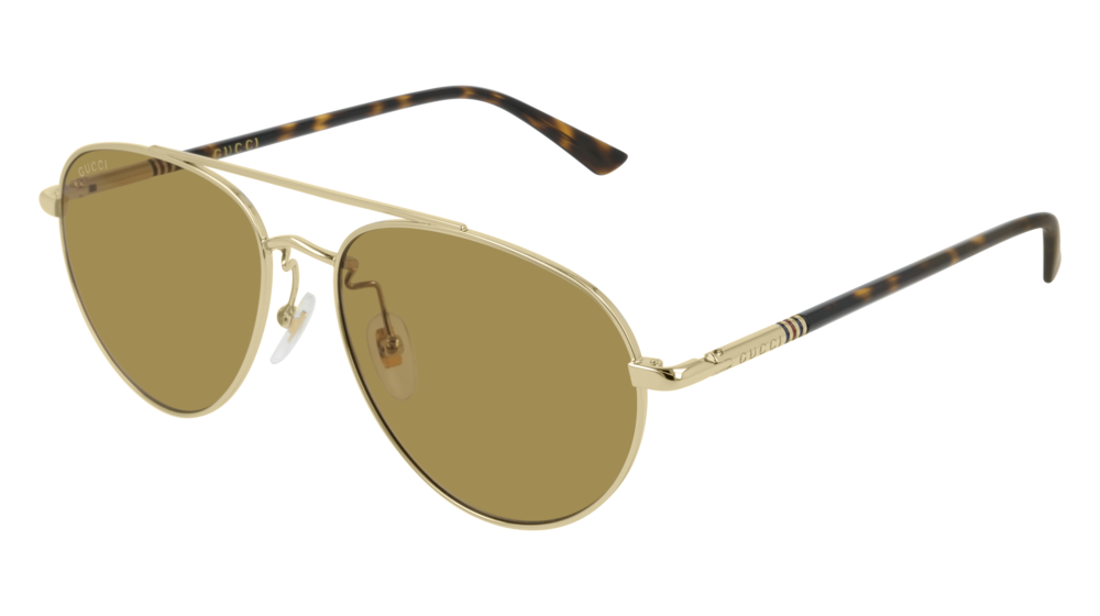 GUCCI GG0388SA AVIATOR Sunglasses For Men  GG0388SA-004 GOLD GOLD / BROWN SHINY 56-16-150