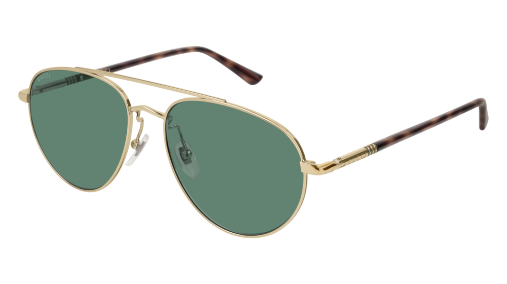 GUCCI GG0388SA AVIATOR Sunglasses For Men  GG0388SA-005 GOLD GOLD / GREEN LIGHT 56-16-150