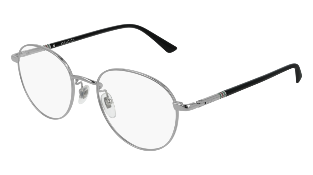 GUCCI GG0392O ROUND / OVAL Eyeglasses For Men  GG0392O-001 RUTHENIUM BLACK / TRANSPARENT SHINY 51-19-140