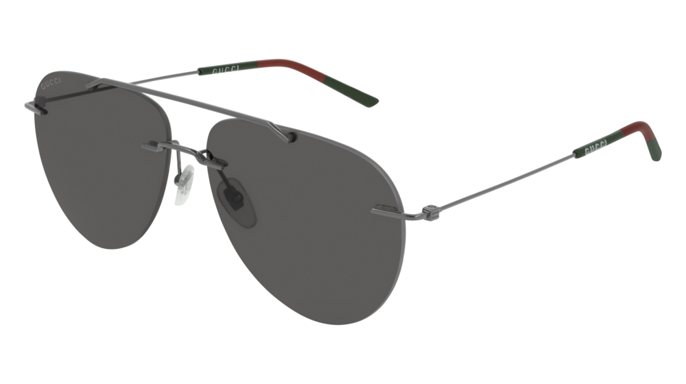 GUCCI GG0397S AVIATOR Sunglasses For Men  GG0397S-001 RUTHENIUM RUTHENIUM / GREY SHINY 60-14-150