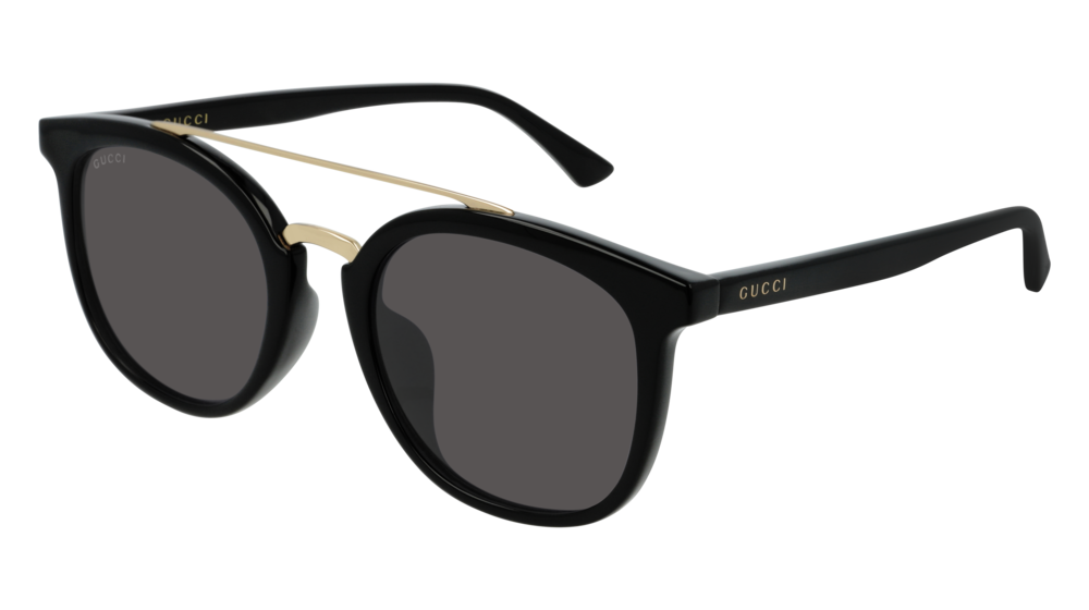 GUCCI GG0403SA ROUND / OVAL Sunglasses For UNISEX  GG0403SA-001 BLACK BLACK / GREY GOLD 52-21-145