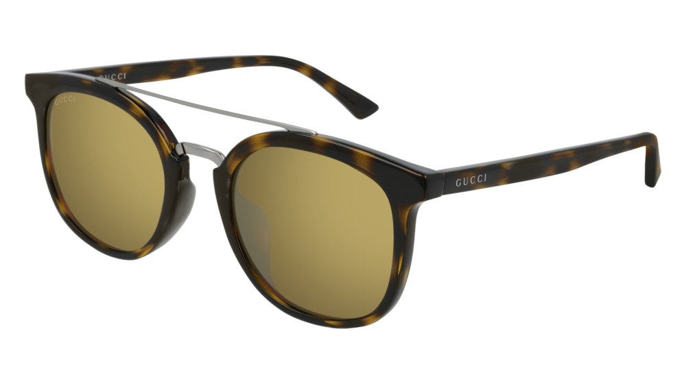 GUCCI GG0403SA ROUND / OVAL Sunglasses For UNISEX  GG0403SA-002 HAVANA HAVANA / SILVER RUTHENIUM 52-21-145