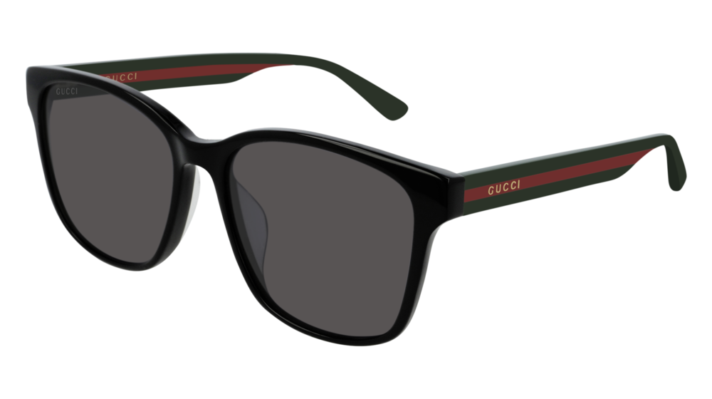 GUCCI GG0417SK ROUND / OVAL Sunglasses For UNISEX  GG0417SK-001 BLACK MULTICOLOR / GREY SHINY 56-17-145