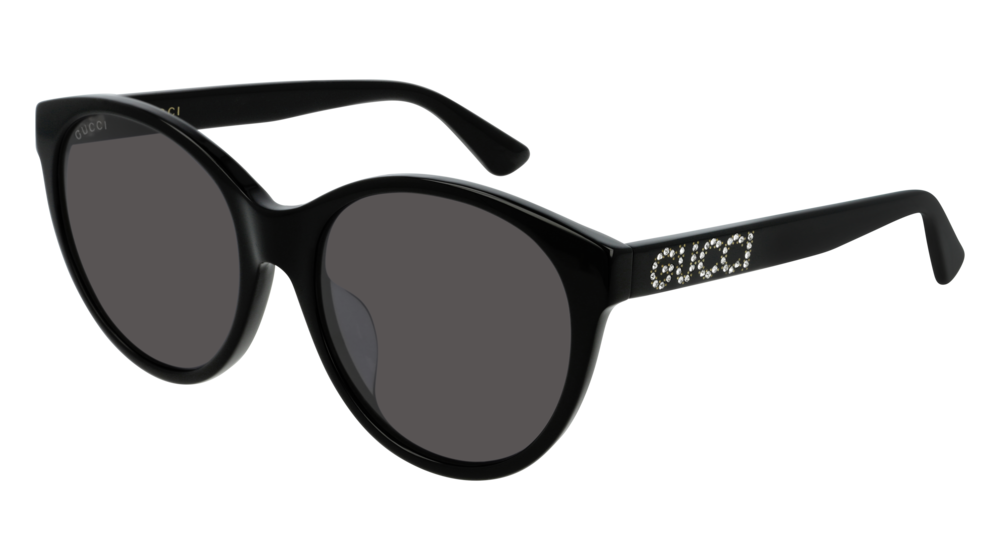 GUCCI GG0419SA RECTANGULAR / SQUARE Sunglasses For Women  GG0419SA-001 BLACK BLACK / GREY SHINY 56-18-145