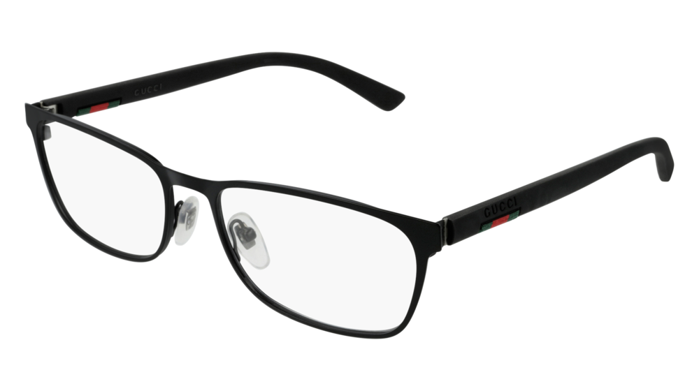 GUCCI GG0425O AVIATOR Eyeglasses For Men  GG0425O-001 BLACK BLACK / TRANSPARENT SHINY 56-17-140