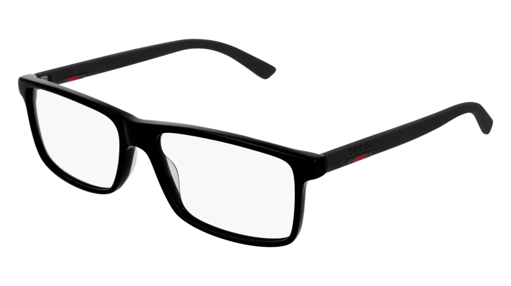 GUCCI GG0424O AVIATOR Eyeglasses For Men  GG0424O-001 BLACK BLACK / TRANSPARENT SHINY 56-16-145