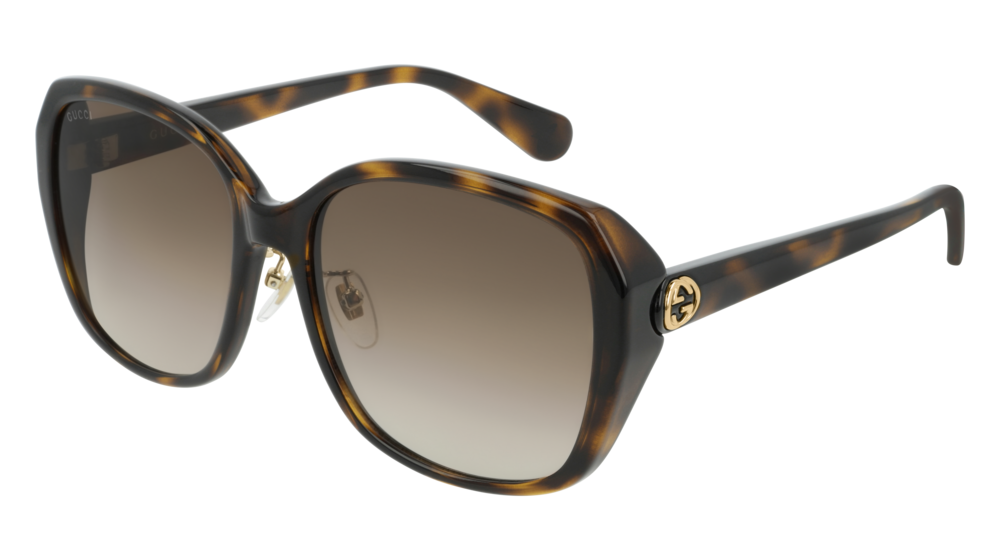 GUCCI GG0371SK ROUND / OVAL Sunglasses For Women  GG0371SK-002 HAVANA HAVANA / BROWN DARK 57-17-145