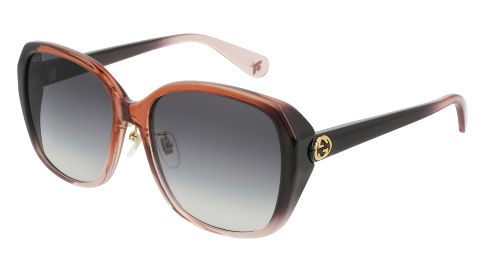 GUCCI GG0371SK ROUND / OVAL Sunglasses For Women  GG0371SK-003 RED VIOLET / GREY NUDE 57-17-145