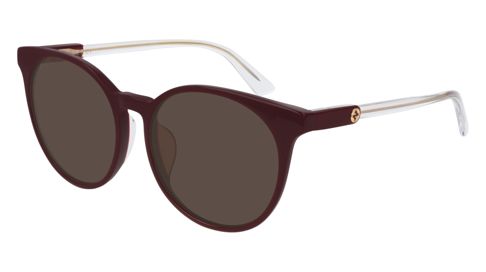 GUCCI GG0488SA ROUND / OVAL Sunglasses For Women  GG0488SA-003 BURGUNDY BURGUNDY / BROWN SHINY 56-17-150