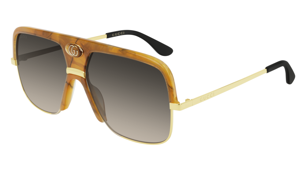GUCCI GG0478S NAVIGATOR Sunglasses For Men  GG0478S-003 HAVANA GOLD / BROWN GOLD 59-14-150
