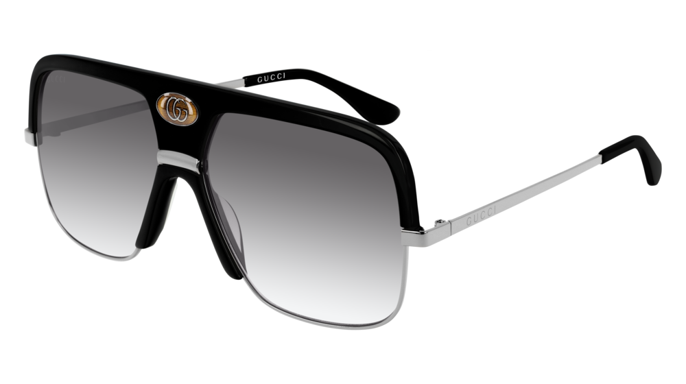 GUCCI GG0478S NAVIGATOR Sunglasses For Men  GG0478S-001 BLACK RUTHENIUM / GREY RUTHENIUM 59-14-150