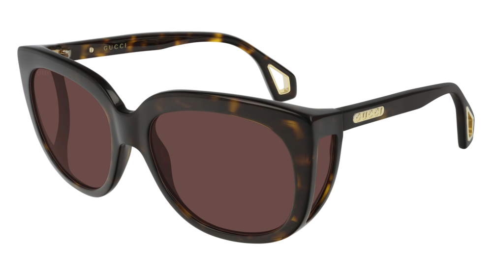 GUCCI GG0468S RECTANGULAR / SQUARE Sunglasses For Women  GG0468S-002 HAVANA HAVANA / BROWN SHINY 57-19-140