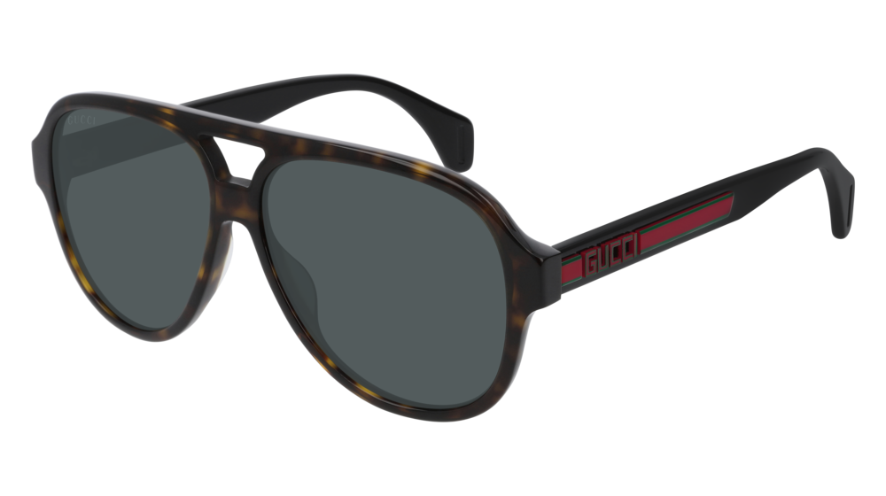 GUCCI GG0463S AVIATOR Sunglasses For Men  GG0463S-003 HAVANA BLACK / GREEN DARK 58-13-150