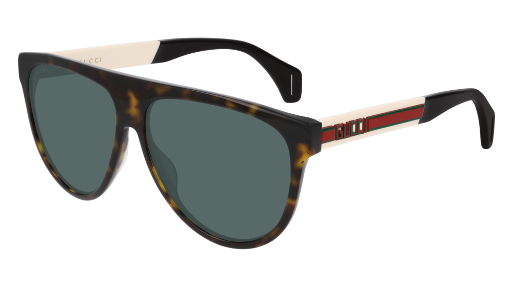 GUCCI GG0462S ROUND / OVAL Sunglasses For Men  GG0462S-003 HAVANA WHITE / GREEN DARK 58-13-150