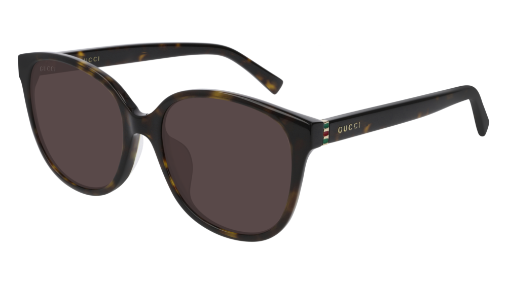 GUCCI GG0461SA RECTANGULAR / SQUARE Sunglasses For Women  GG0461SA-002 HAVANA GOLD / BROWN DARK 55-18-150