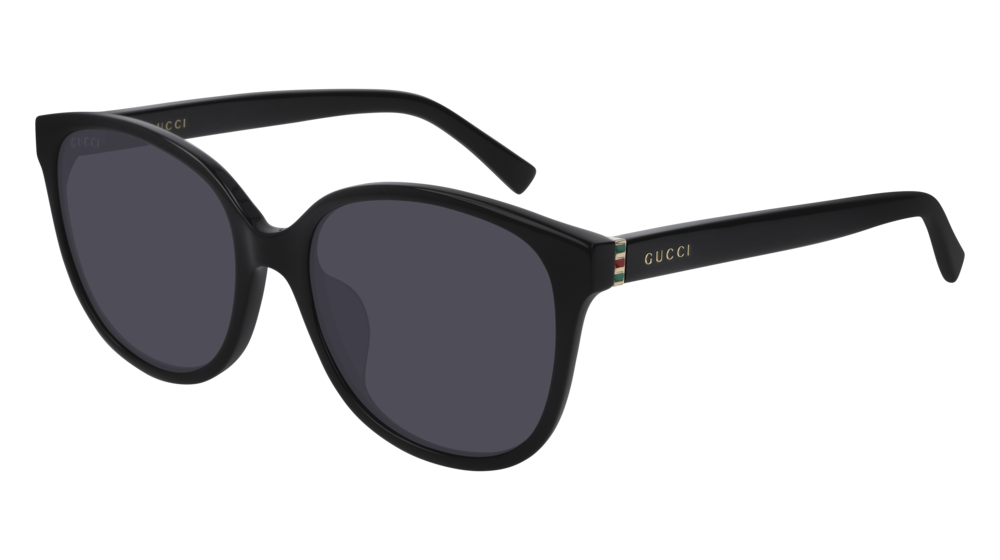 GUCCI GG0461SA RECTANGULAR / SQUARE Sunglasses For Women  GG0461SA-001 BLACK GOLD / GREY SHINY 55-18-150