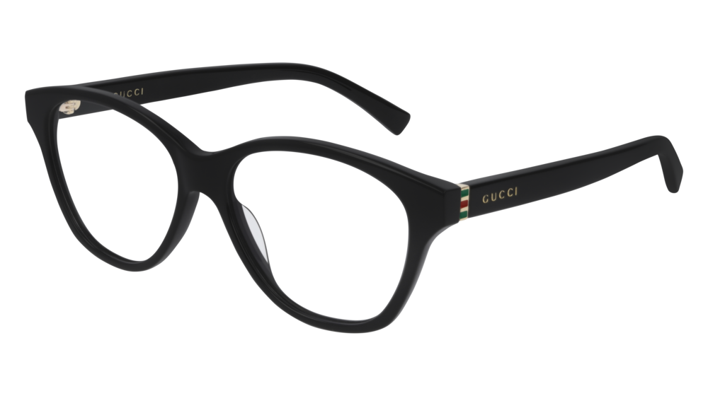 GUCCI GG0456O ROUND / OVAL Eyeglasses For Women  GG0456O-001 BLACK GOLD / TRANSPARENT SHINY 53-15-140