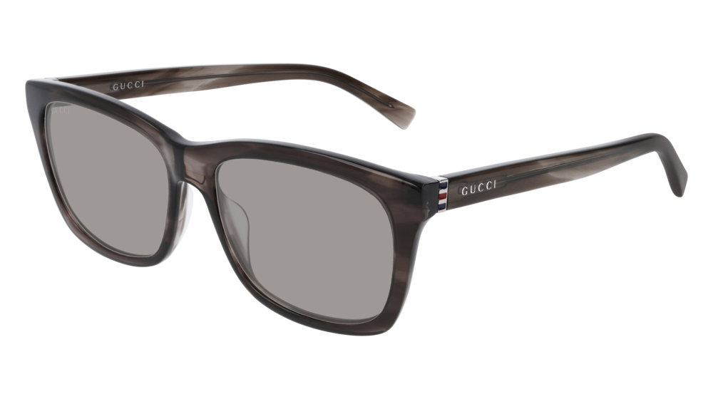 GUCCI GG0449S RECTANGULAR / SQUARE Sunglasses For Men  GG0449S-006 HAVANA RUTHENIUM / GREY BROWN 56-16-145