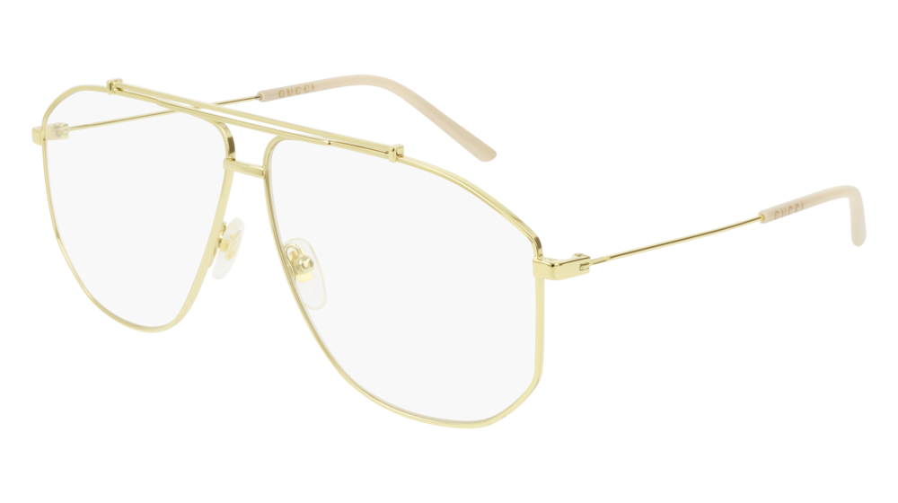 GUCCI GG0441O AVIATOR Eyeglasses For Men  GG0441O-002 GOLD GOLD / TRANSPARENT SHINY 63-10-145