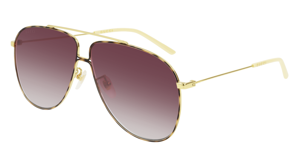 GUCCI GG0440S AVIATOR Sunglasses For Men  GG0440S-006 GOLD GOLD / VIOLET SHINY 63-10-150