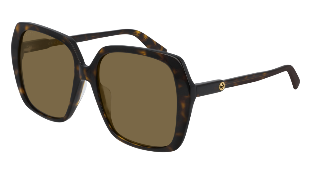 GUCCI GG0533SA RECTANGULAR / SQUARE Sunglasses For Women  GG0533SA-002 HAVANA HAVANA / BROWN DARK 56-17-150