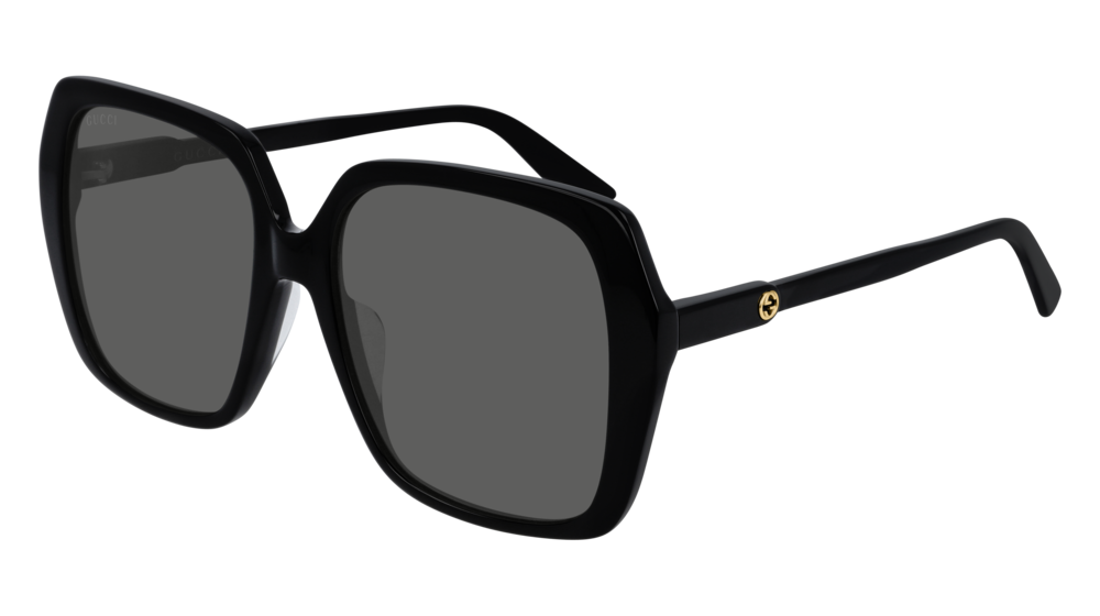 GUCCI GG0533SA RECTANGULAR / SQUARE Sunglasses For Women  GG0533SA-001 BLACK BLACK / GREY SHINY 56-17-150