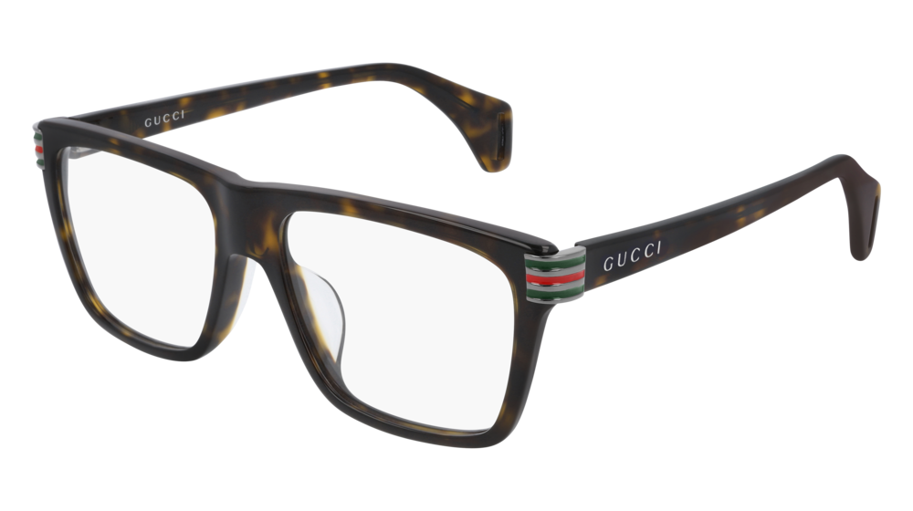 GUCCI GG0527O RECTANGULAR / SQUARE Eyeglasses For Men  GG0527O-002 HAVANA HAVANA / TRANSPARENT DARK 54-16-145
