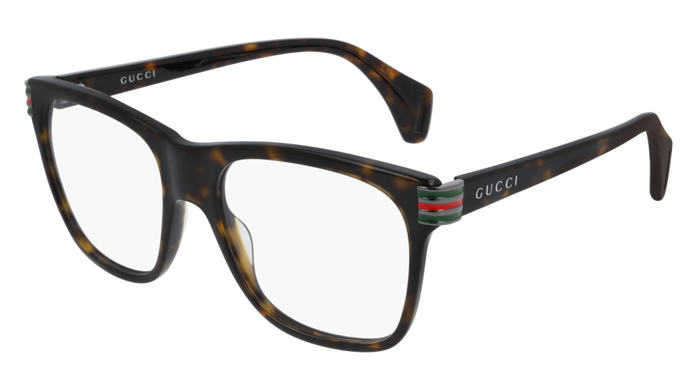 GUCCI GG0526O RECTANGULAR / SQUARE Eyeglasses For Men  GG0526O-002 HAVANA HAVANA / TRANSPARENT DARK 54-18-145