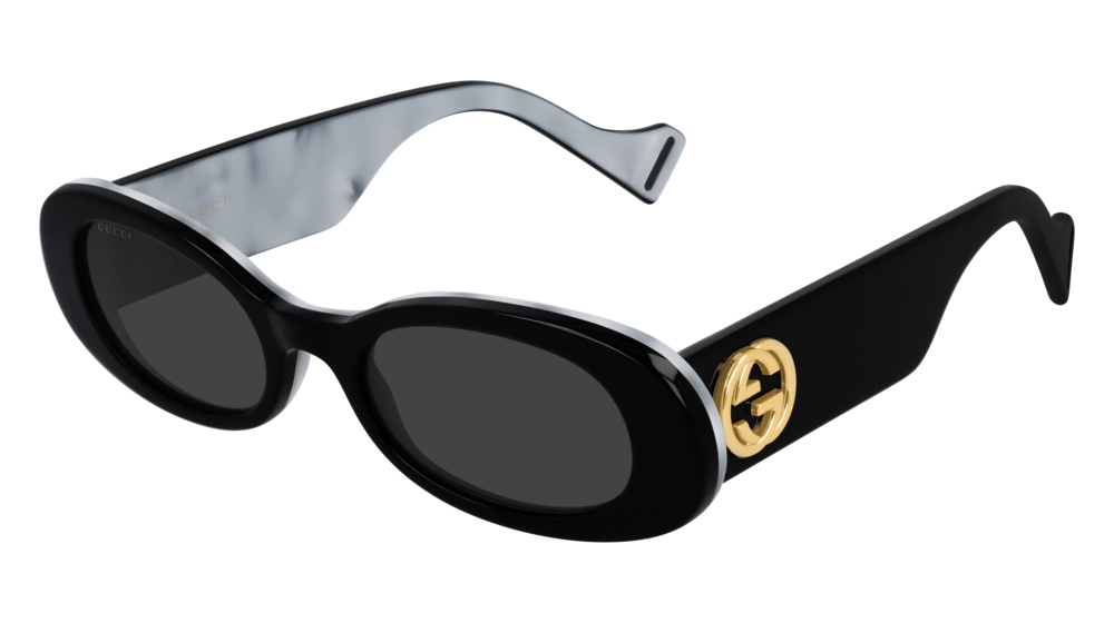 GUCCI GG0517S ROUND / OVAL Sunglasses For Women  GG0517S-001 BLACK BLACK / GREY WHITE 52-20-145