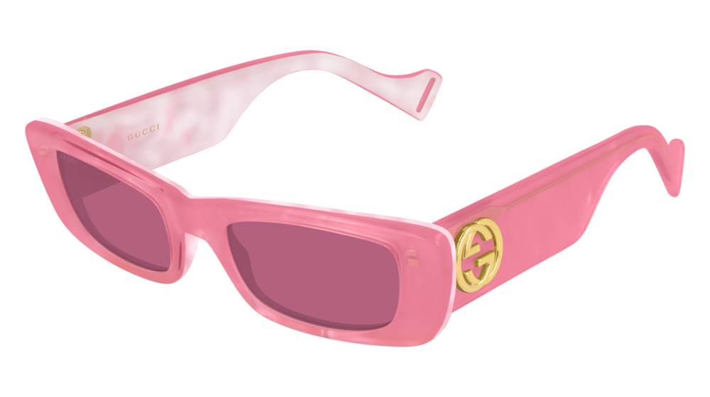 GUCCI GG0516S RECTANGULAR / SQUARE Sunglasses For Women  GG0516S-003 PINK PINK / RED WHITE 52-20-145