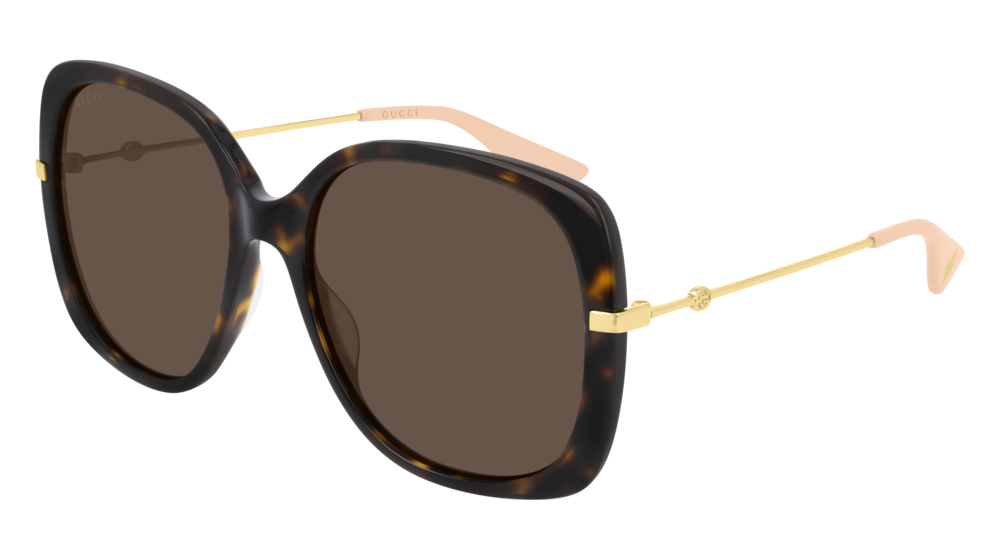 GUCCI GG0511S RECTANGULAR / SQUARE Sunglasses For Women  GG0511S-003 HAVANA GOLD / BROWN DARK 57-18-140