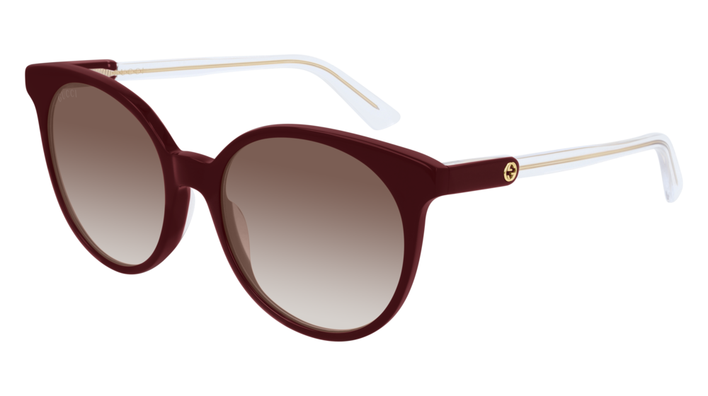 GUCCI GG0488S ROUND / OVAL Sunglasses For Women  GG0488S-003 BURGUNDY BURGUNDY / BROWN SHINY 54-18-145