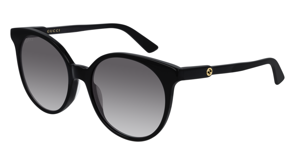 GUCCI GG0488S ROUND / OVAL Sunglasses For Women  GG0488S-001 BLACK BLACK / GREY SHINY 54-18-145