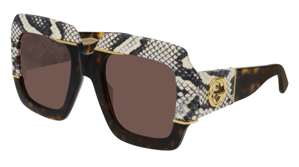 GUCCI GG0484S RECTANGULAR / SQUARE Sunglasses For Women  GG0484S-001 HAVANA HAVANA / BROWN DARK 54-25-140