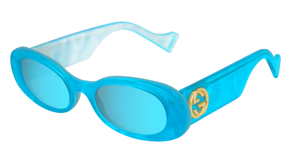 GUCCI GG0517S ROUND / OVAL Sunglasses For Women  GG0517S-006 LIGHT-BLUE LIGHT-BLUE / BLUE WHITE 52-20-145