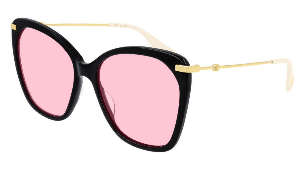 GUCCI GG0510S ROUND / OVAL Sunglasses For Women  GG0510S-002 BLACK GOLD / PINK SHINY 56-17-145
