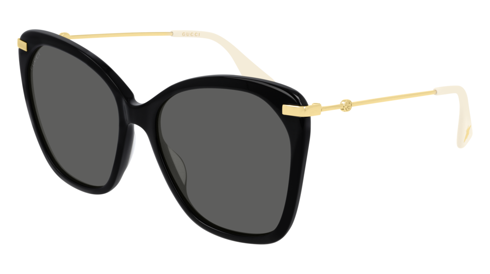 GUCCI GG0510S ROUND / OVAL Sunglasses For Women  GG0510S-001 BLACK GOLD / GREY SHINY 56-17-145