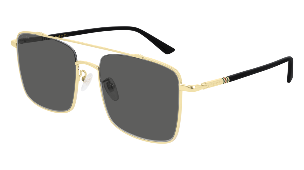 GUCCI GG0610SK AVIATOR Sunglasses For Men  GG0610SK-001 GOLD BLACK / GREY SHINY 56-18-145