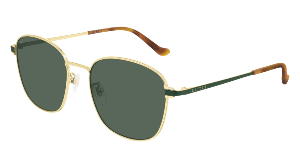 GUCCI GG0575SK ROUND / OVAL Sunglasses For Men  GG0575SK-004 GOLD GREEN / GREEN SHINY 56-19-150