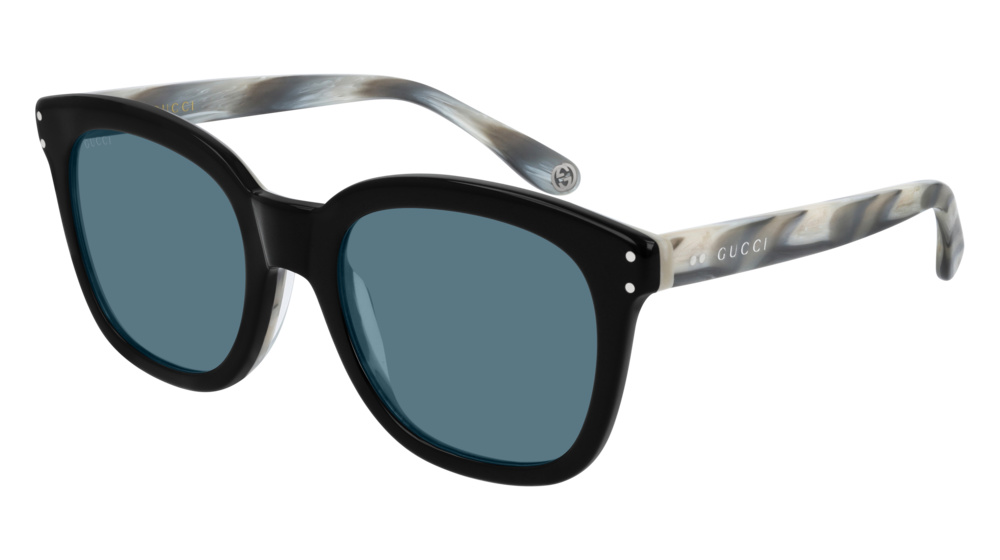 GUCCI GG0571S RECTANGULAR / SQUARE Sunglasses For Men  GG0571S-004 BLACK GREY / BLUE GREY 52-21-145
