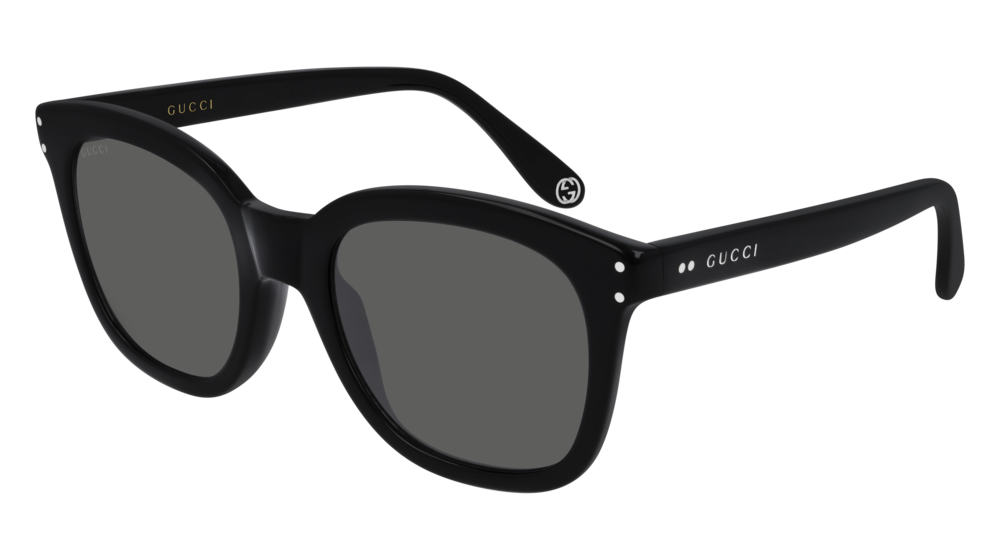 GUCCI GG0571S RECTANGULAR / SQUARE Sunglasses For Men  GG0571S-001 BLACK BLACK / GREY SHINY 52-21-145