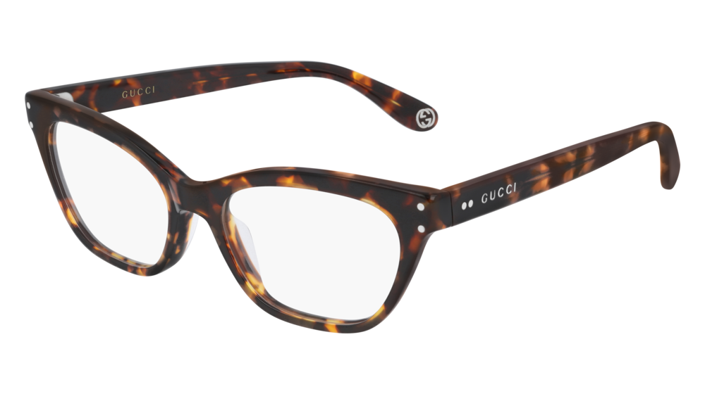 GUCCI GG0570O CAT EYE Eyeglasses For Women  GG0570O-006 HAVANA HAVANA / TRANSPARENT DARK 52-16-145