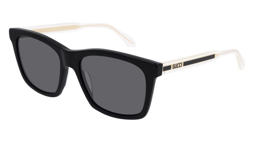 GUCCI GG0558S RECTANGULAR / SQUARE Sunglasses For Men  GG0558S-001 BLACK CRYSTAL / GREY BLACK 56-18-145