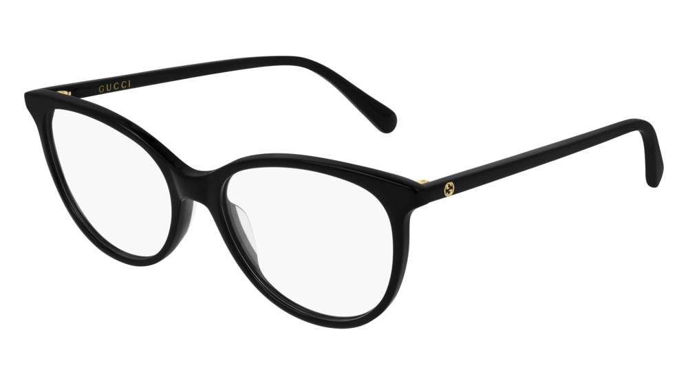 GUCCI GG0550O CAT EYE Eyeglasses For Women  GG0550O-001 BLACK BLACK / TRANSPARENT SHINY 51-16-140