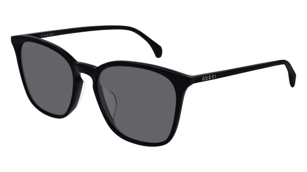GUCCI GG0547SK RECTANGULAR / SQUARE Sunglasses For Men  GG0547SK-001 BLACK BLACK / GREY SHINY 55-19-150